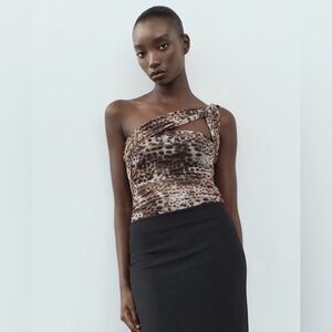 ZARA NWOT Leopard Print Bodysuit